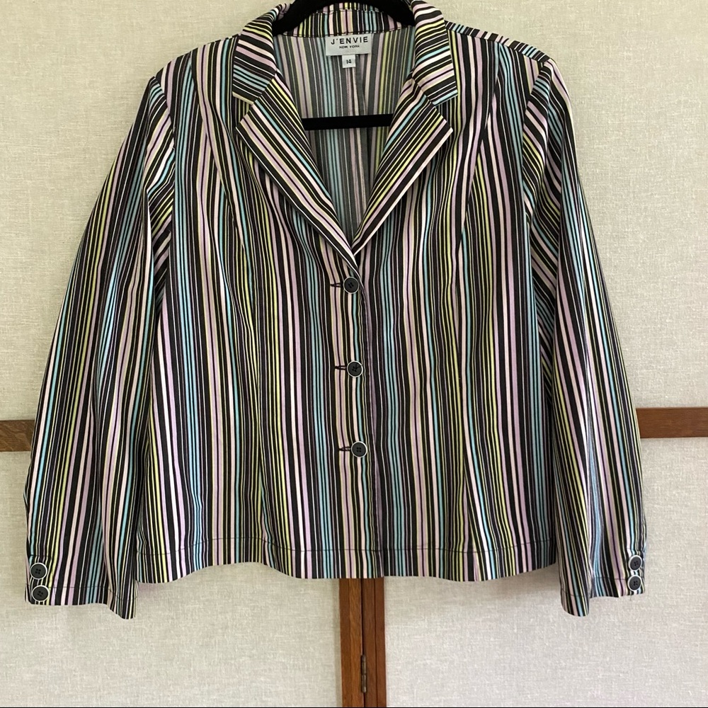 Vintage J Envie New York Striped Blazer - Size 14
